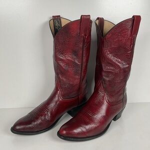 Vintage Larry Mahan Oxblood Cowboy Boots | Soft Buckskin | Men’s 10.5 EE